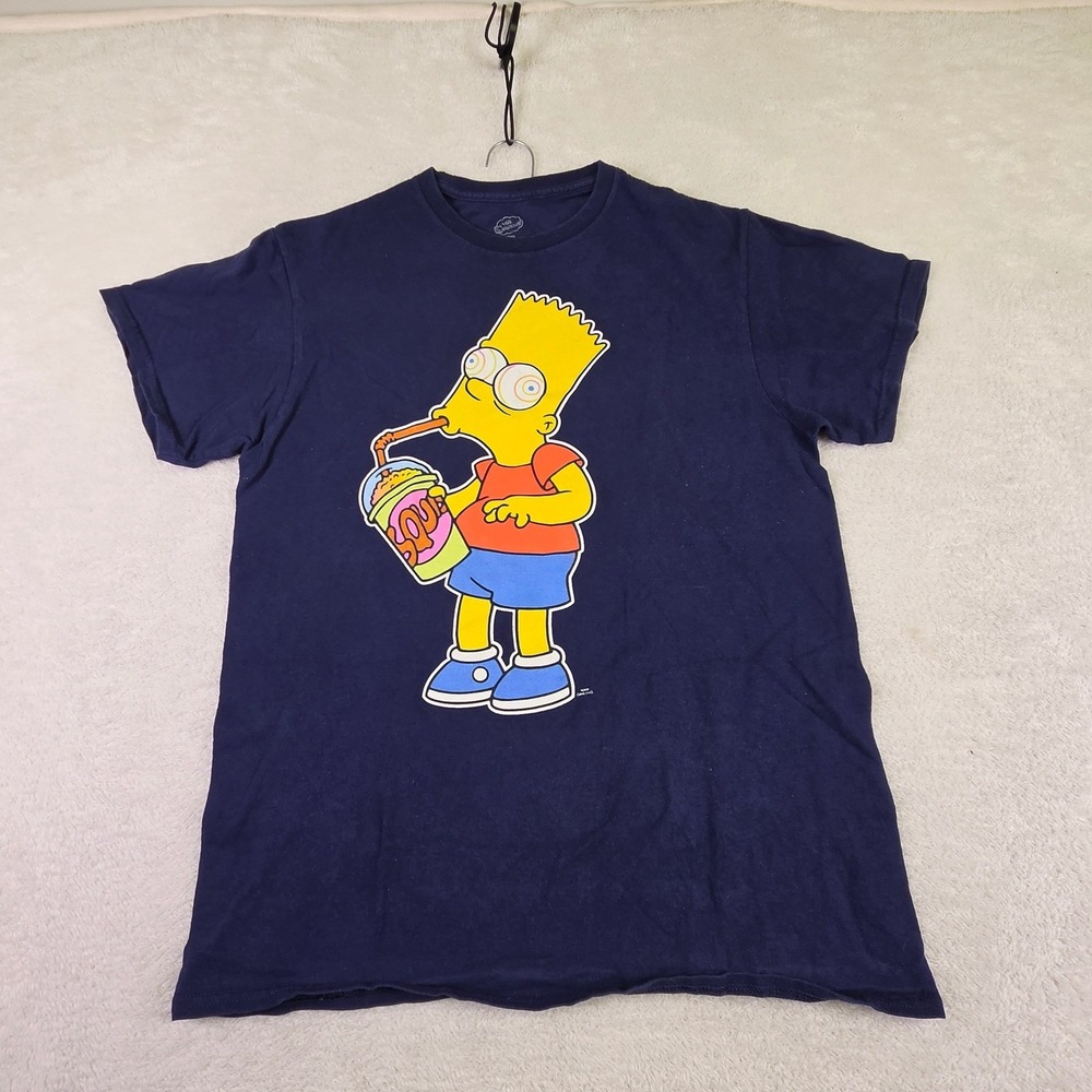 Levis x The Simpsons Bart Simpson Squishee Graphic T-Shirt Navy Blue Large Kids
